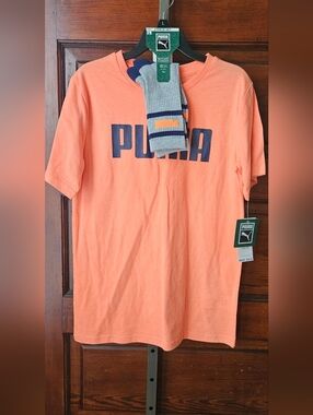 NWT, L, Puma T Shirt & Sock Set